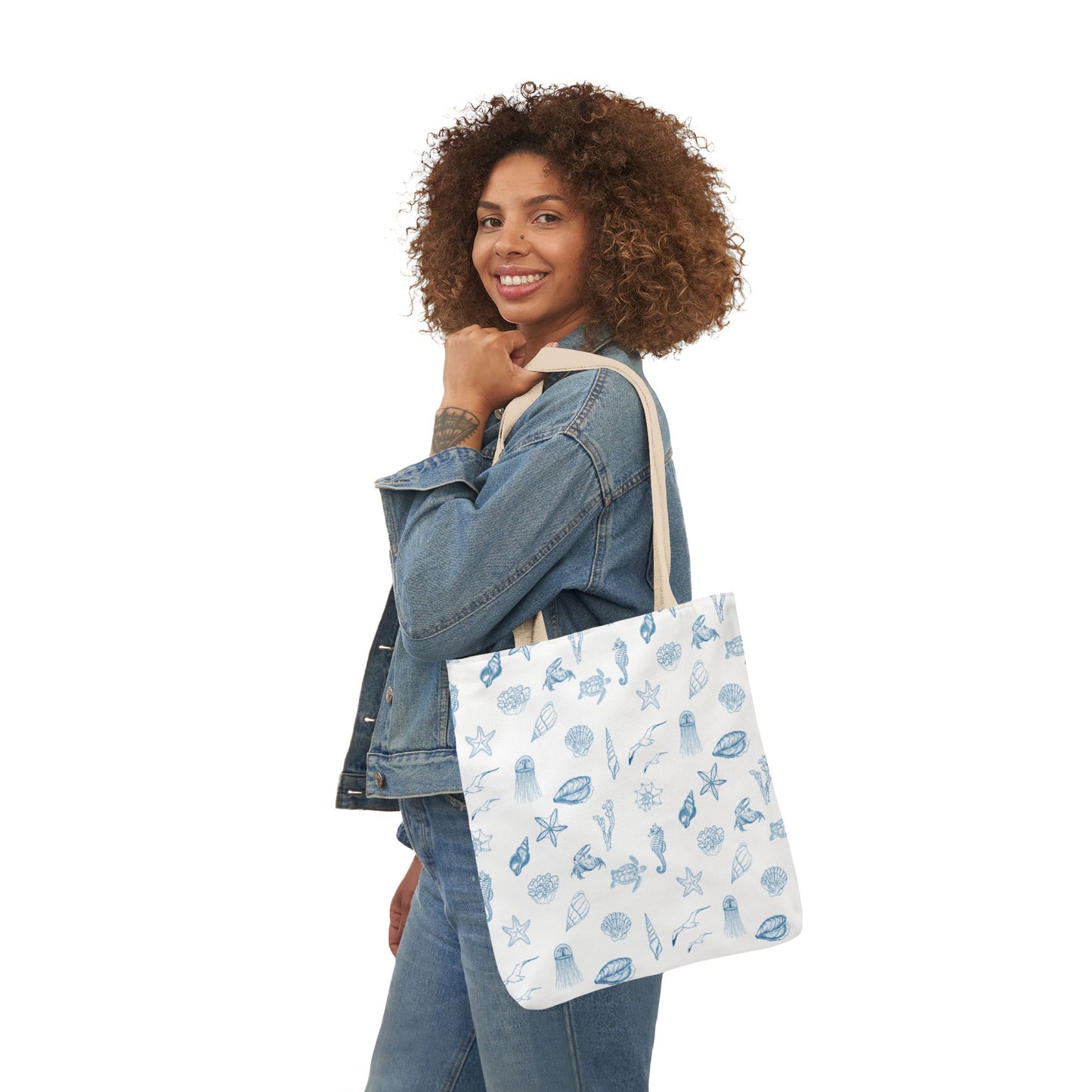 Beach girl aesthetic tote bag - ocean blue