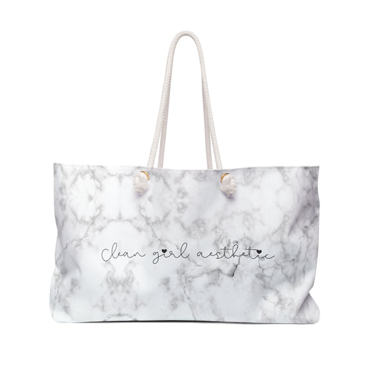 Clean girl aesthetic bag - white marble