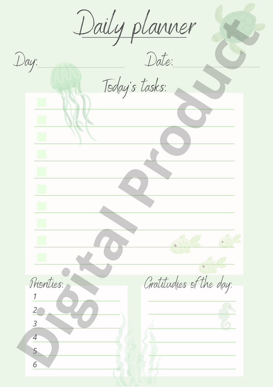Daily planner - green ocean