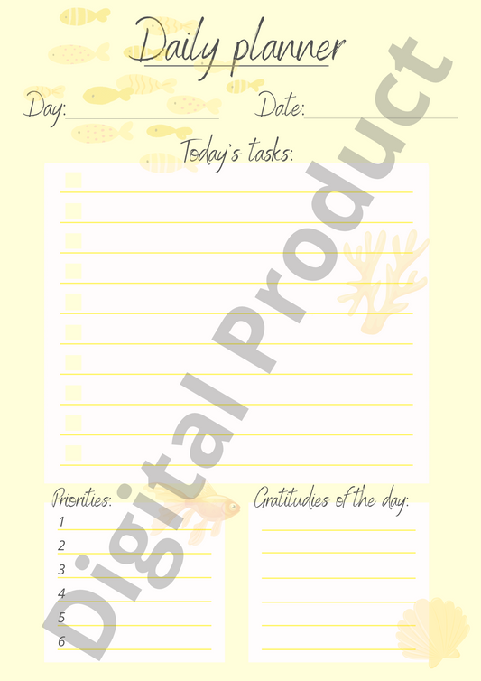 Daily planner - yellow ocean
