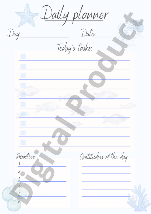 Daily planner - blue ocean