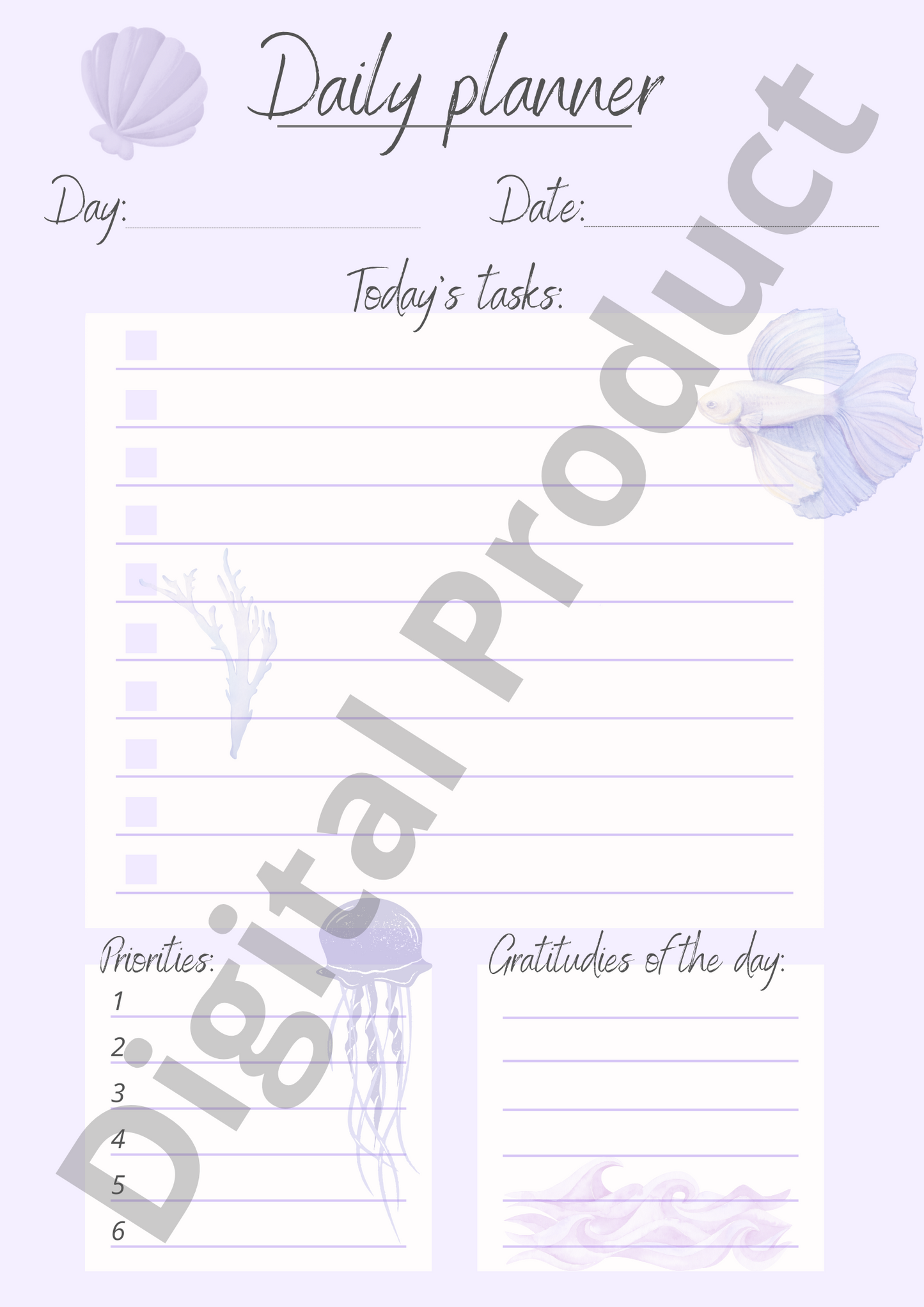 Daily planner - purple ocean