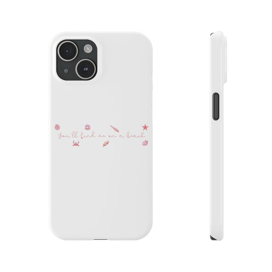 Beach girl aesthetic phone case - pearl pink text