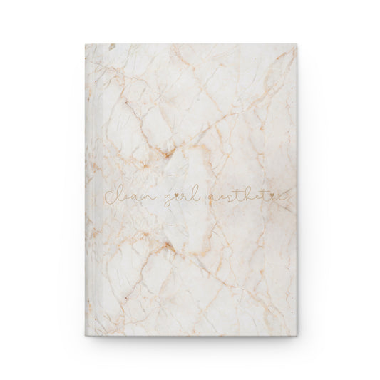 Clean girl aesthetic hardcover journal - beige marble