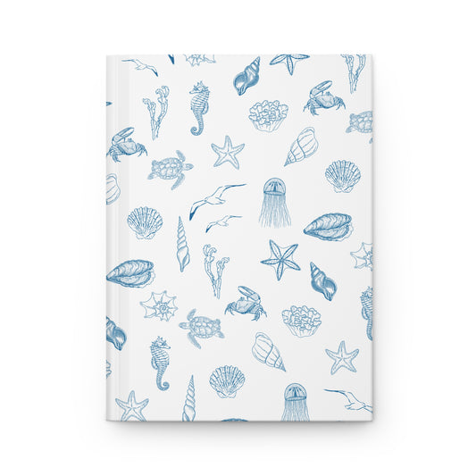Beach girl aesthetic hardcover journal - ocean blue