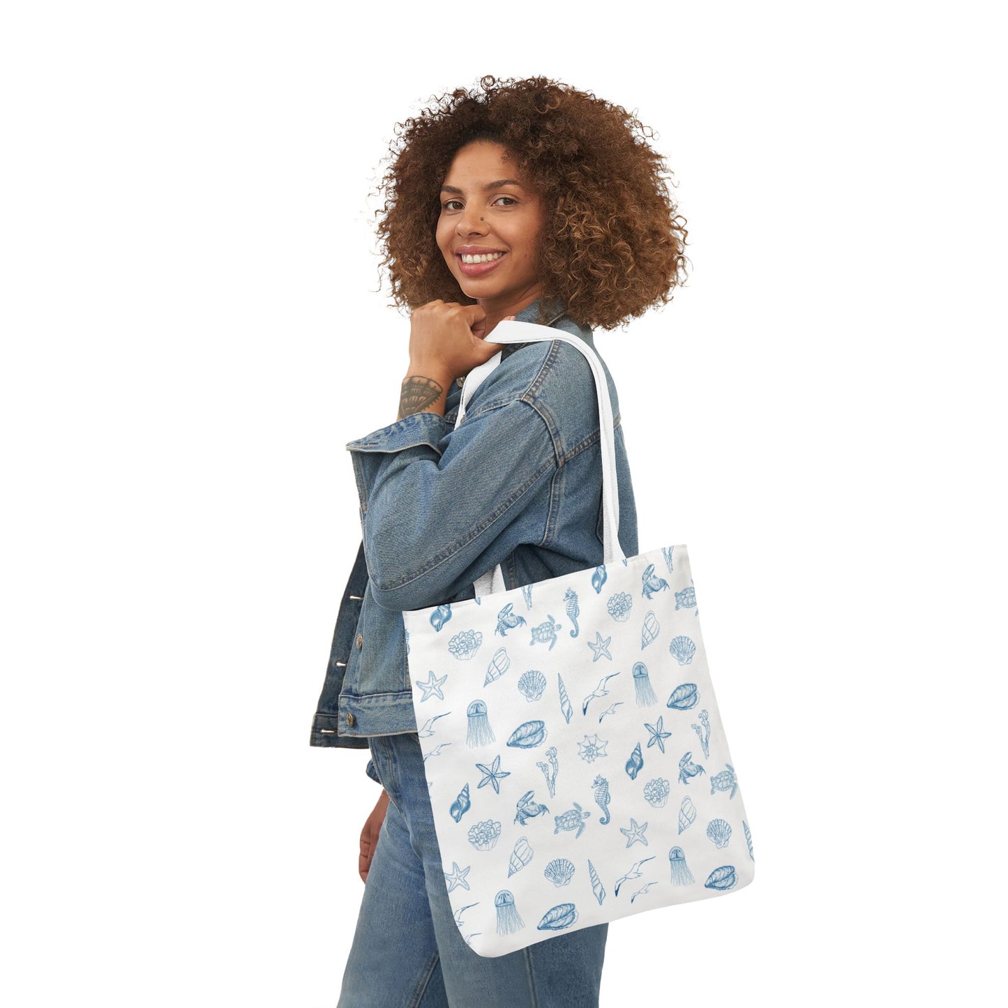 Beach girl aesthetic tote bag - ocean blue