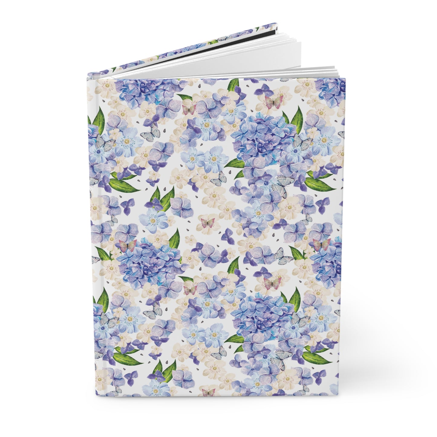 Cottage girl aesthetic hardcover journal - blue flowers