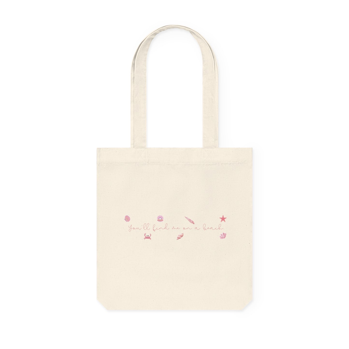 Beach girl aesthetic eco tote bag - pearl pink text