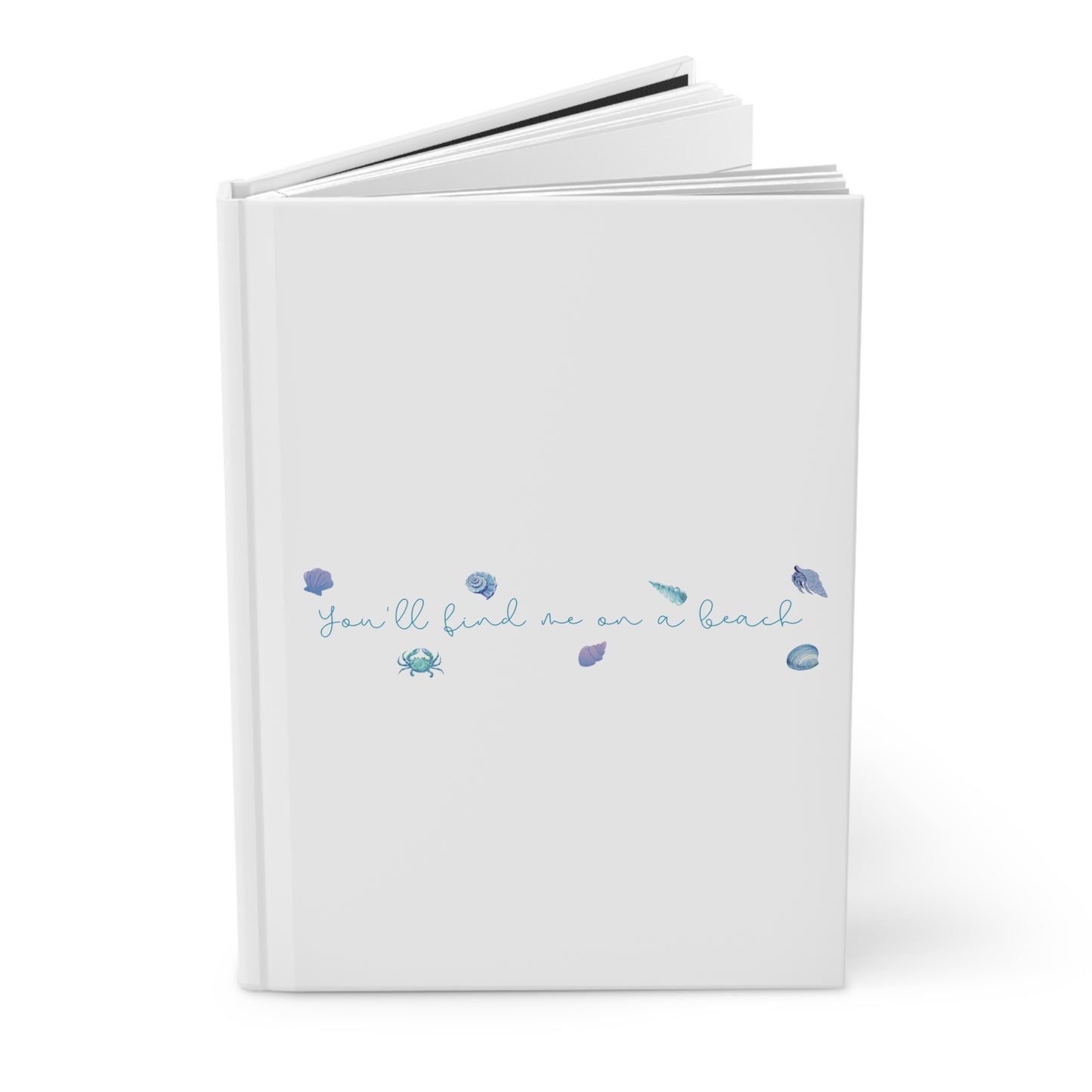Beach girl aesthetic hardcover journal - ocean blue text