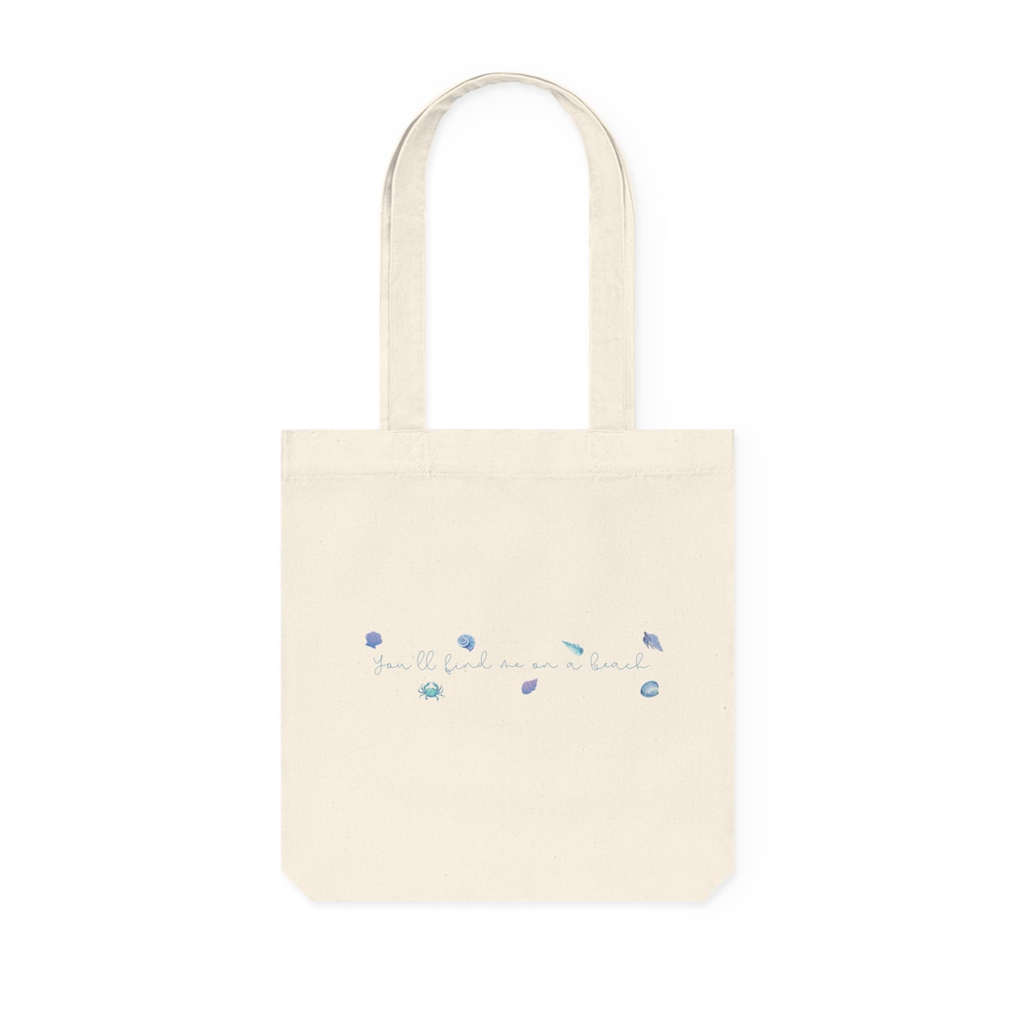 Beach girl aesthetic eco tote bag - ocean blue text