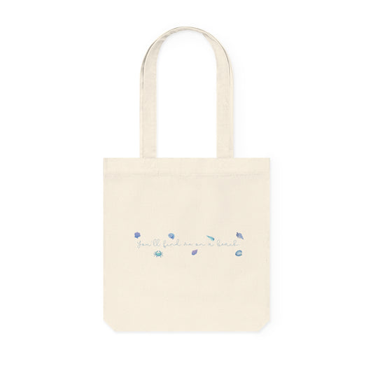 Beach girl aesthetic eco tote bag - ocean blue text