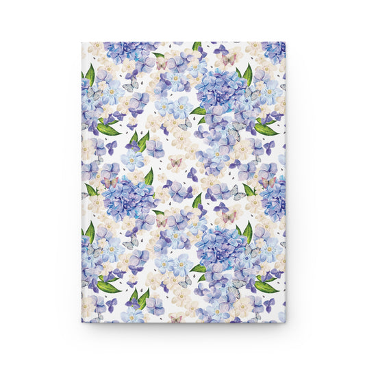 Cottage girl aesthetic hardcover journal - blue flowers